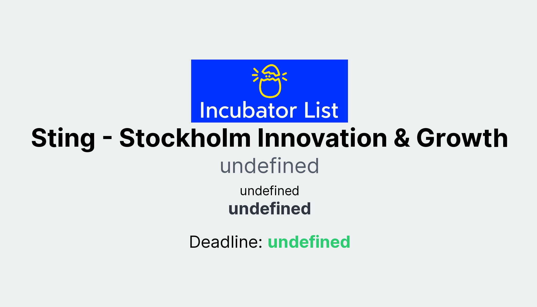Sting Stockholm Innovation & Growth Key Information